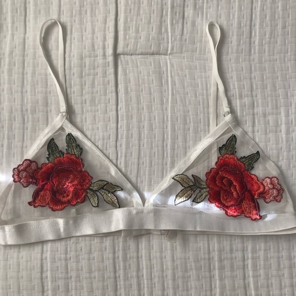 white sheer bralette